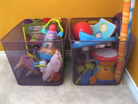purple wire baskets closet nursery